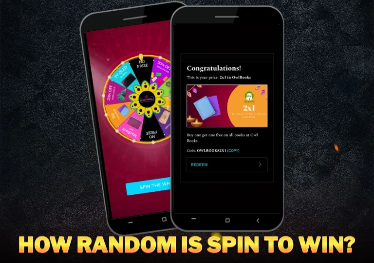 Spin to win interface showing how outcomes are selected