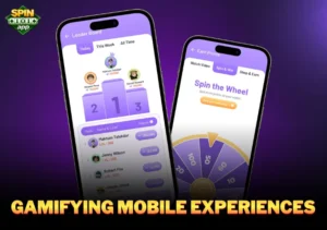 Spin to win app with gamified leaderboard and reward system
