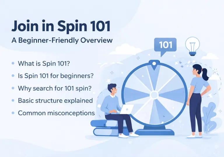 Illustration showing a beginner-friendly overview of how to join in spin 101