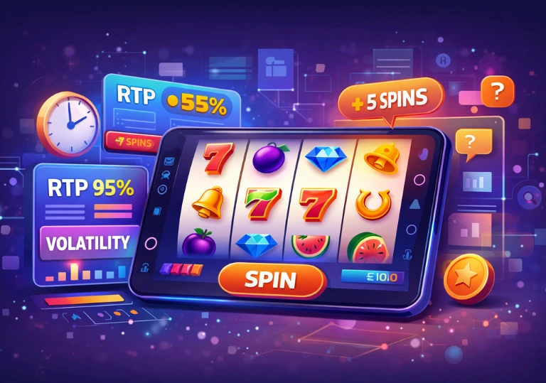 Mobile spin slots app showing spinning reels and slot game features