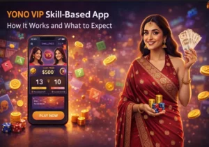 YONO VIP skill-based app interface with competitive challenge screen