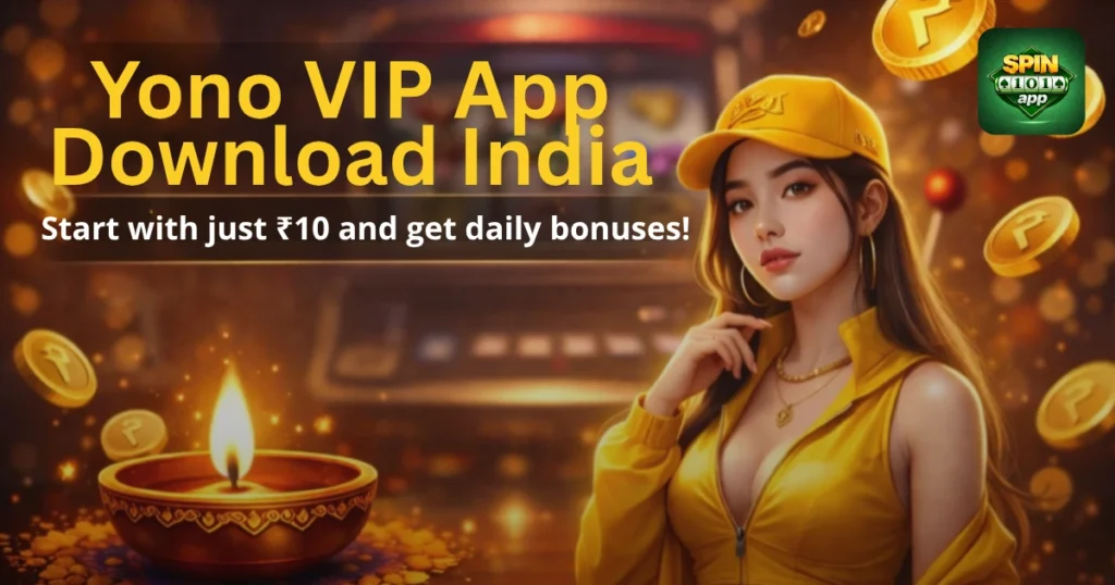 Yono VIP app download India guide showing mobile install process, bonus rewards, and safe APK tips